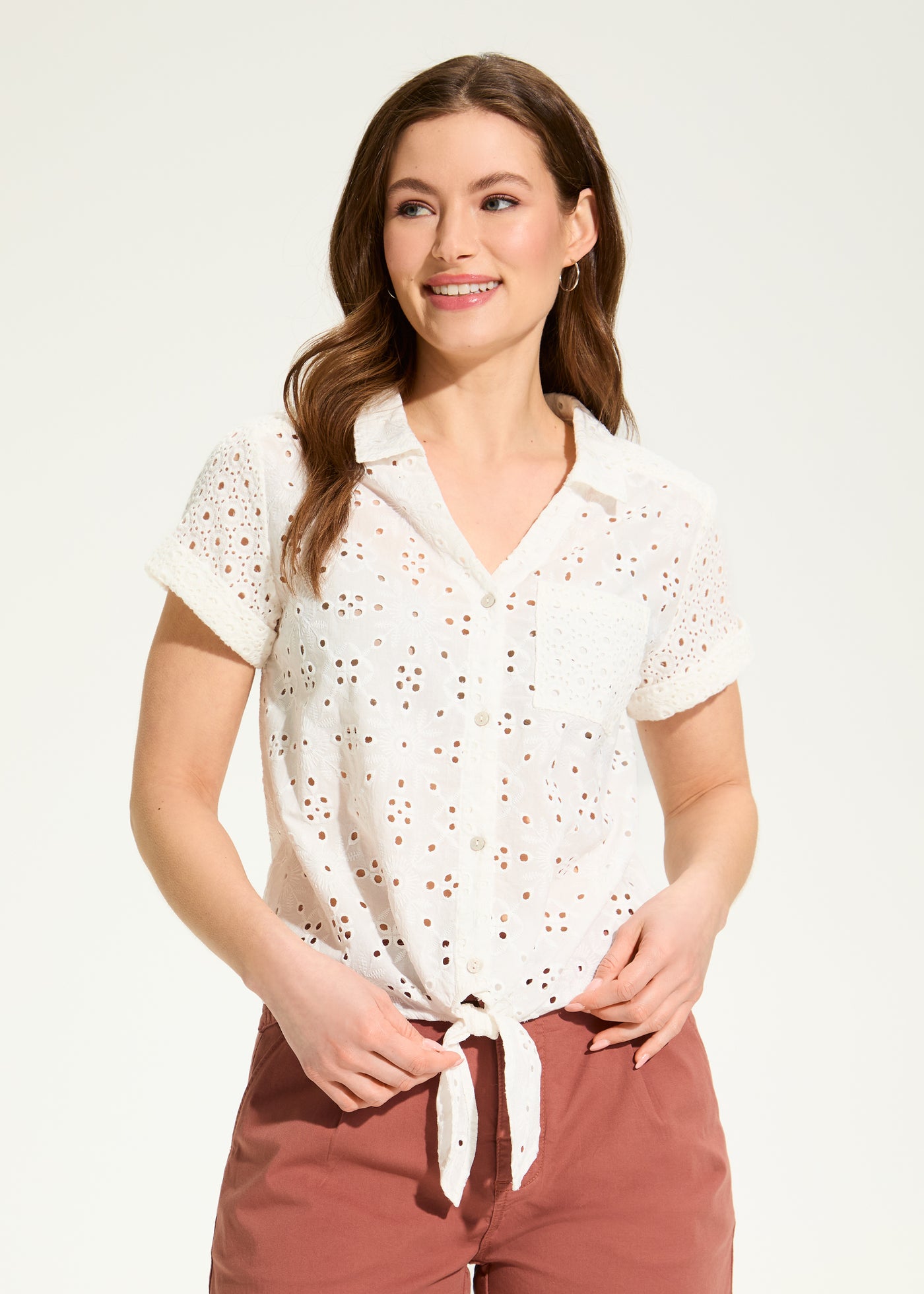 Short Sleeve Eyelet Shirt French Dressing Jeans