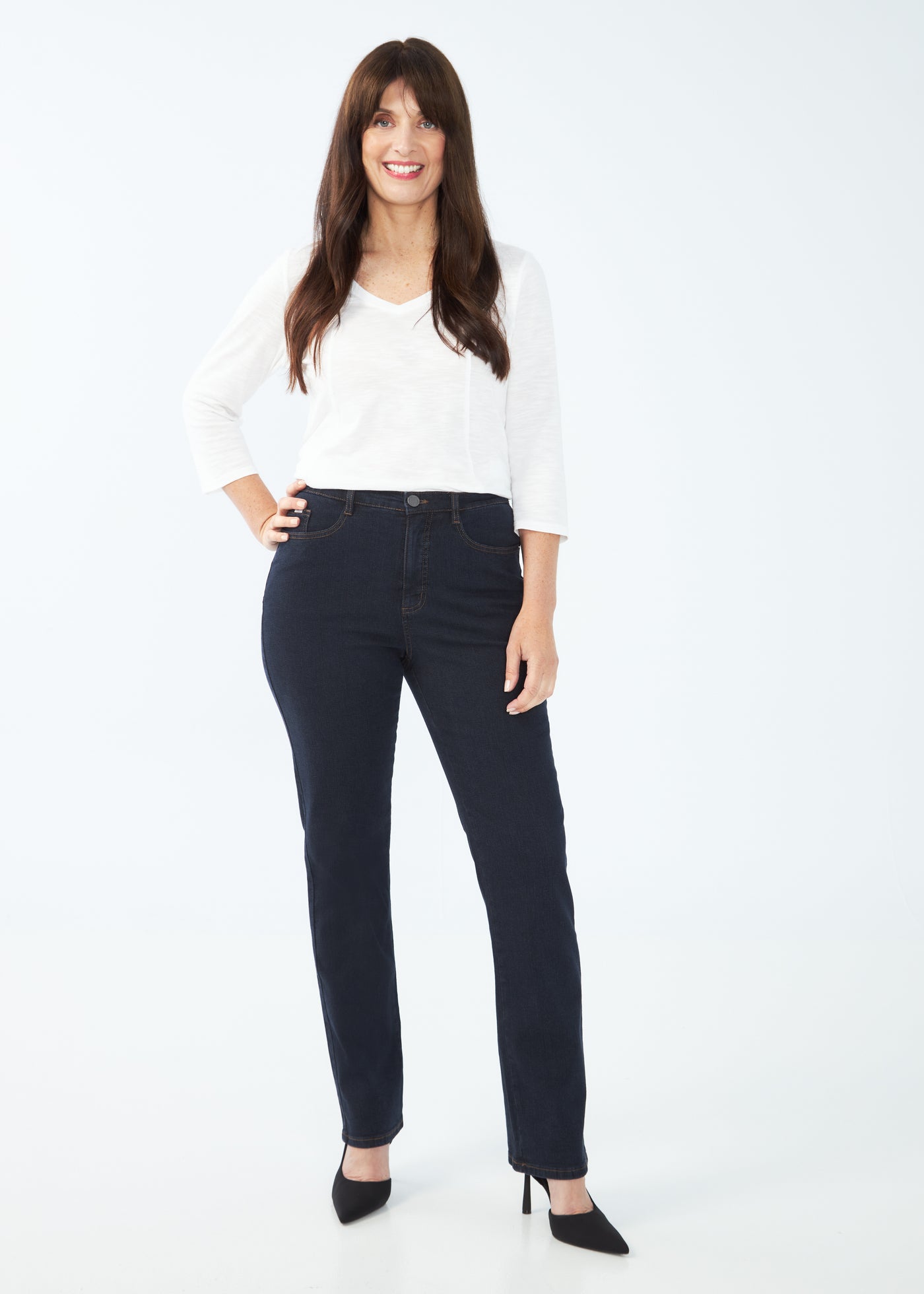 Petite Peggy Straight Leg French Dressing Jeans