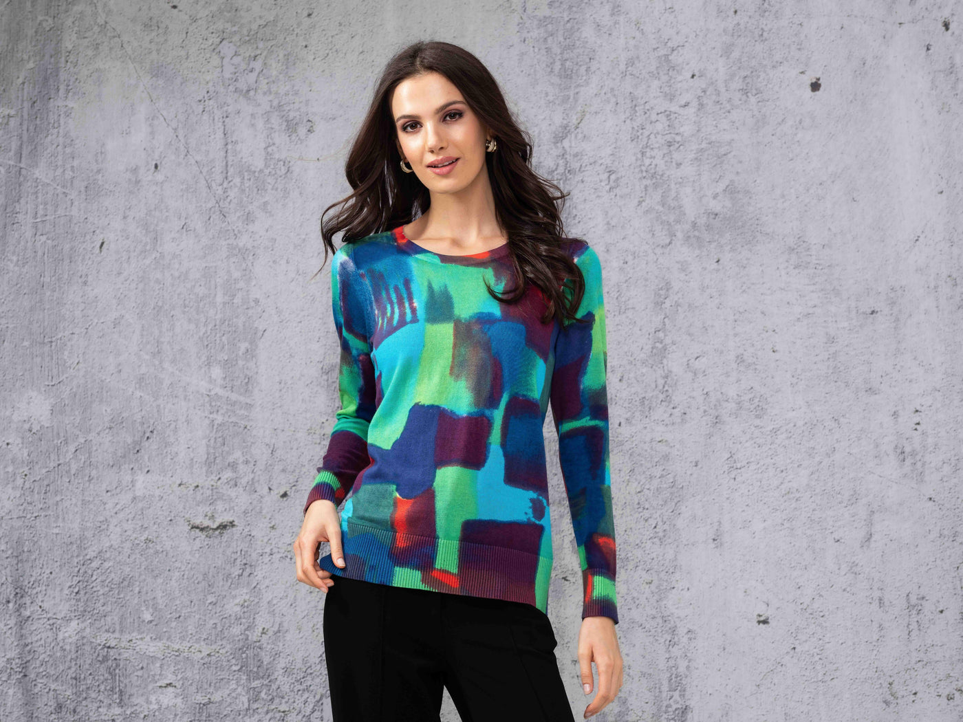 Abstract Round Neck Sweater Alison Sheri