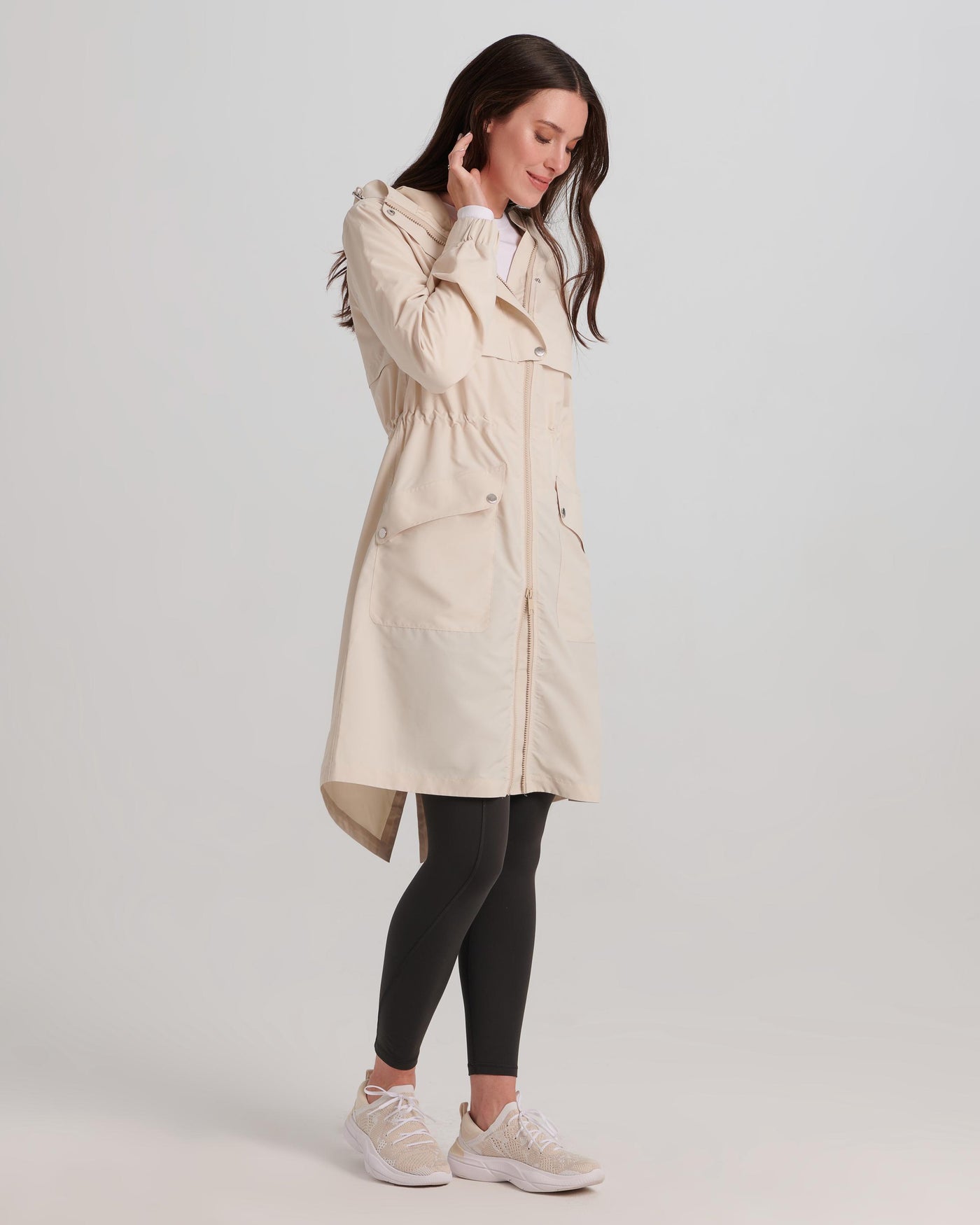 Super Light Hidden Hood Long Anorak Nikki Jones