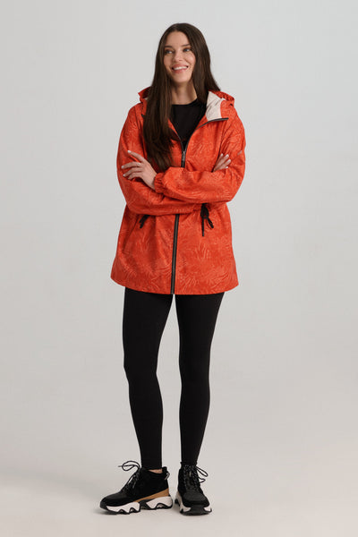 Tonal Print Hooded Packable Anorak Nikki Jones