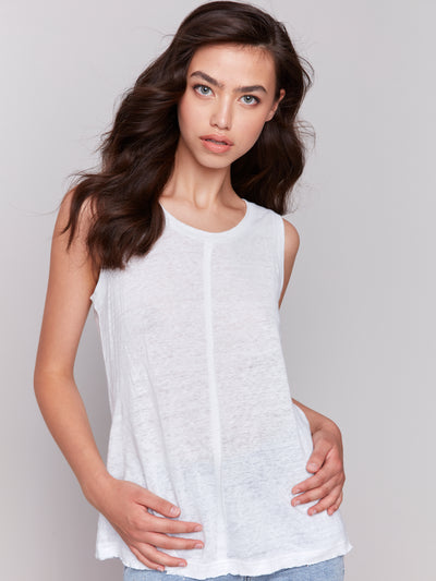 Cotton Slub Sleeveless Knit Top Charlie B