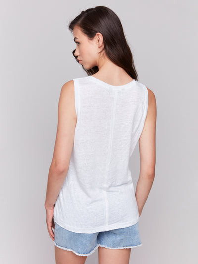 Cotton Slub Sleeveless Knit Top Charlie B