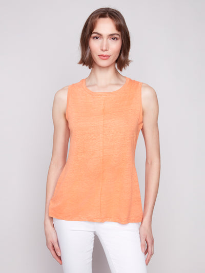 Cotton Slub Sleeveless Knit Top Charlie B