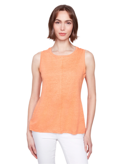 Cotton Slub Sleeveless Knit Top Charlie B