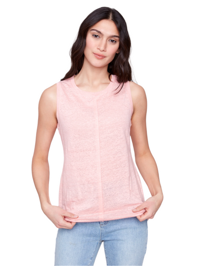 Cotton Slub Sleeveless Knit Top Charlie B