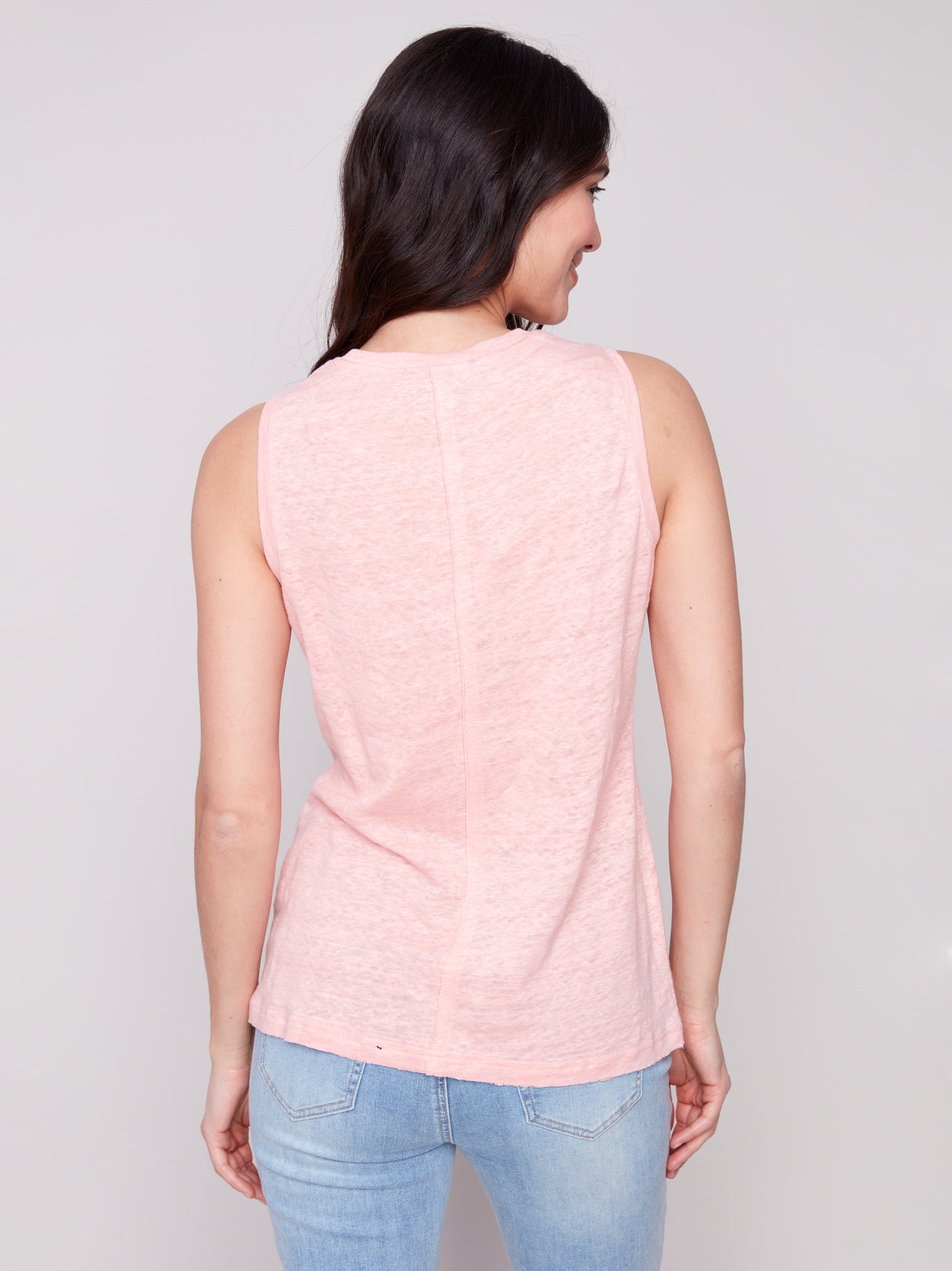 Cotton Slub Sleeveless Knit Top Charlie B