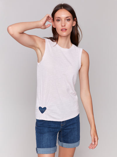 Organic Cotton Tank with Heart Cut Out Charlie B