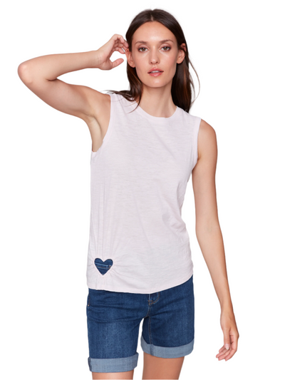 Organic Cotton Tank with Heart Cut Out Charlie B