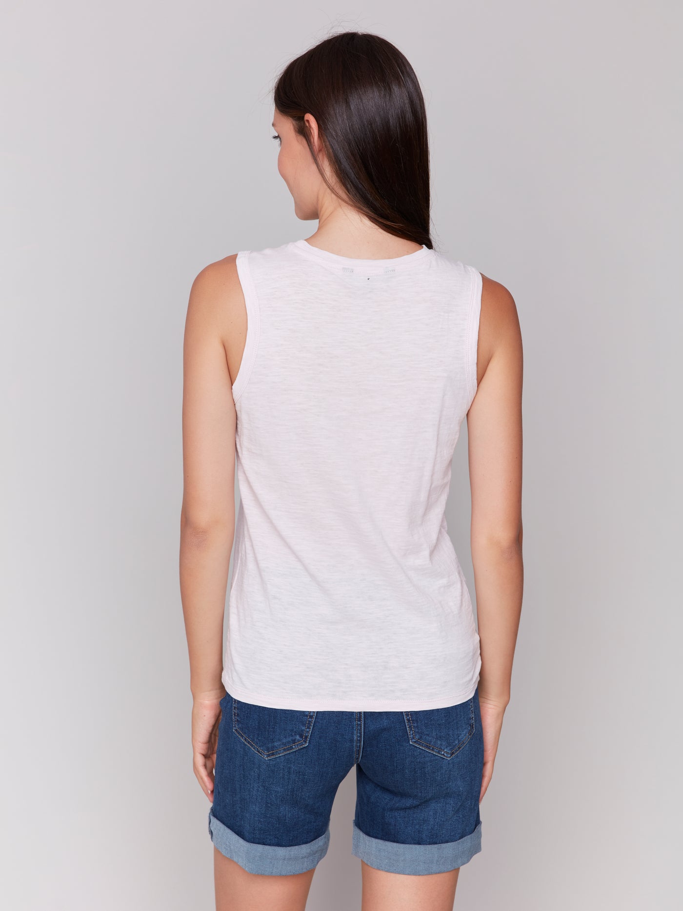 Organic Cotton Tank with Heart Cut Out Charlie B