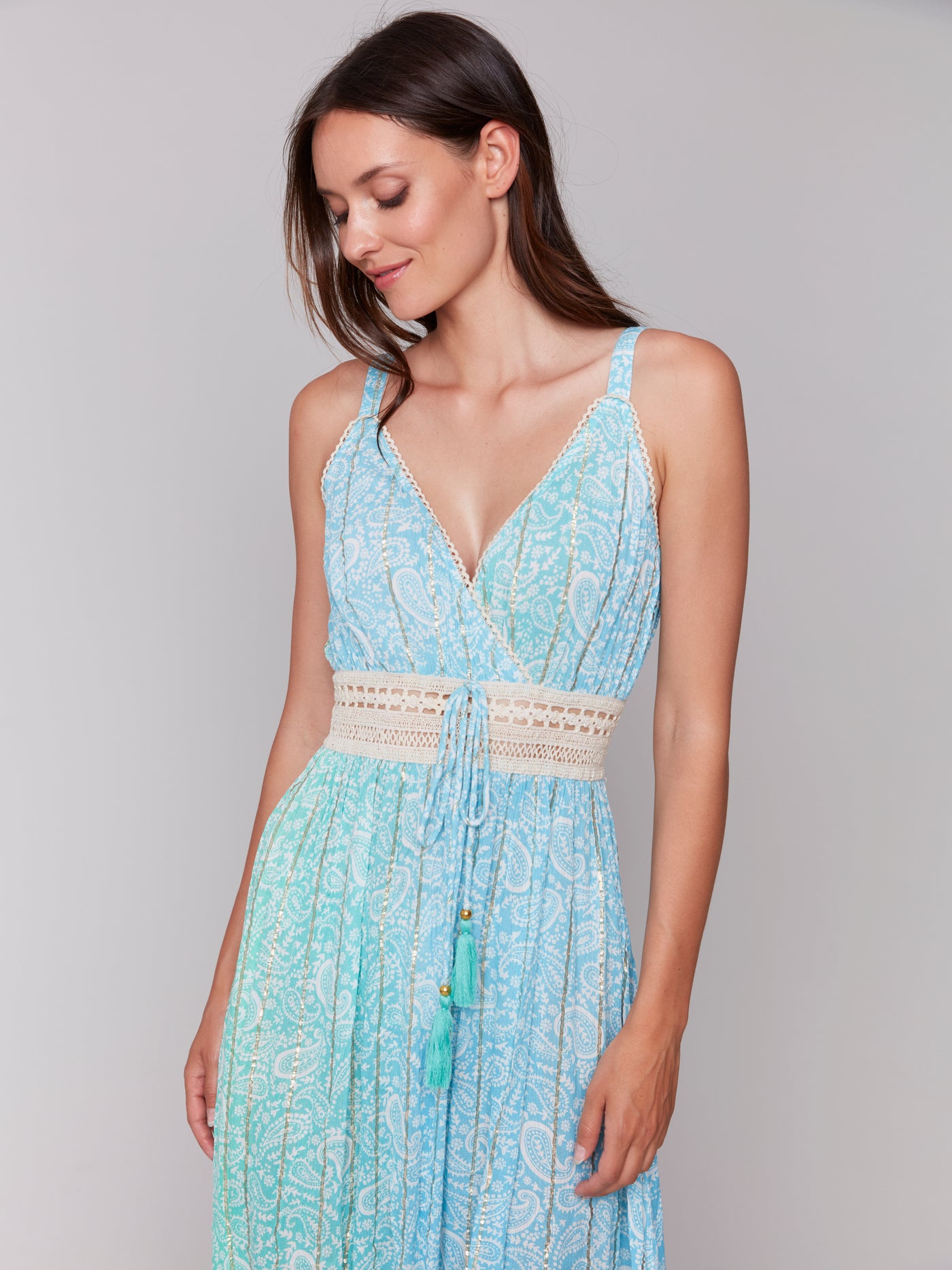 Foil Ombre Tiered Maxi Dress Charlie B