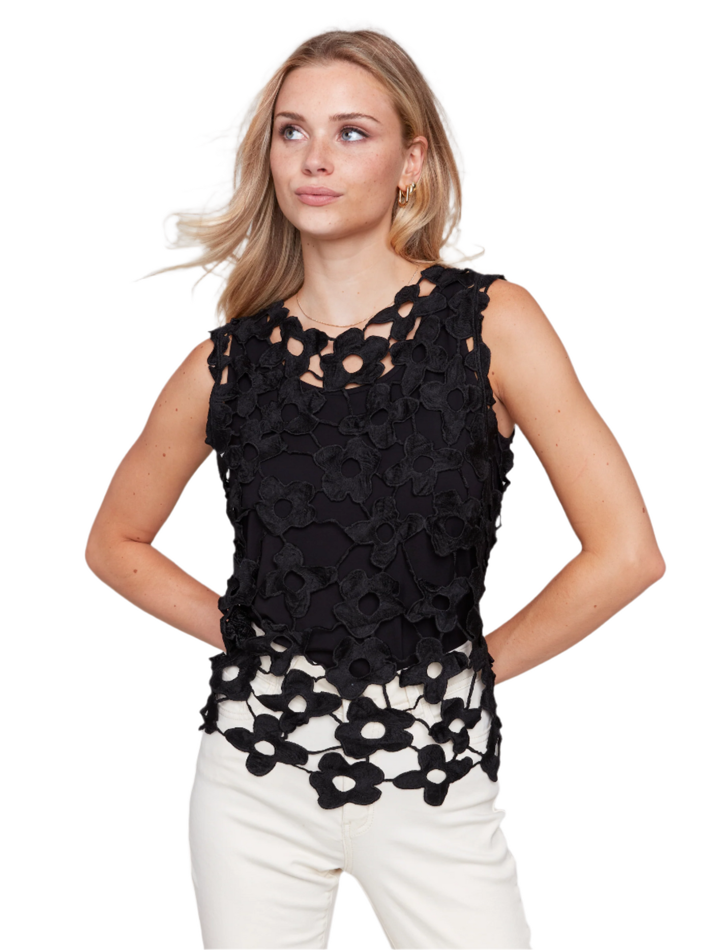 Floral Crochet Sleeveless Top Charlie B