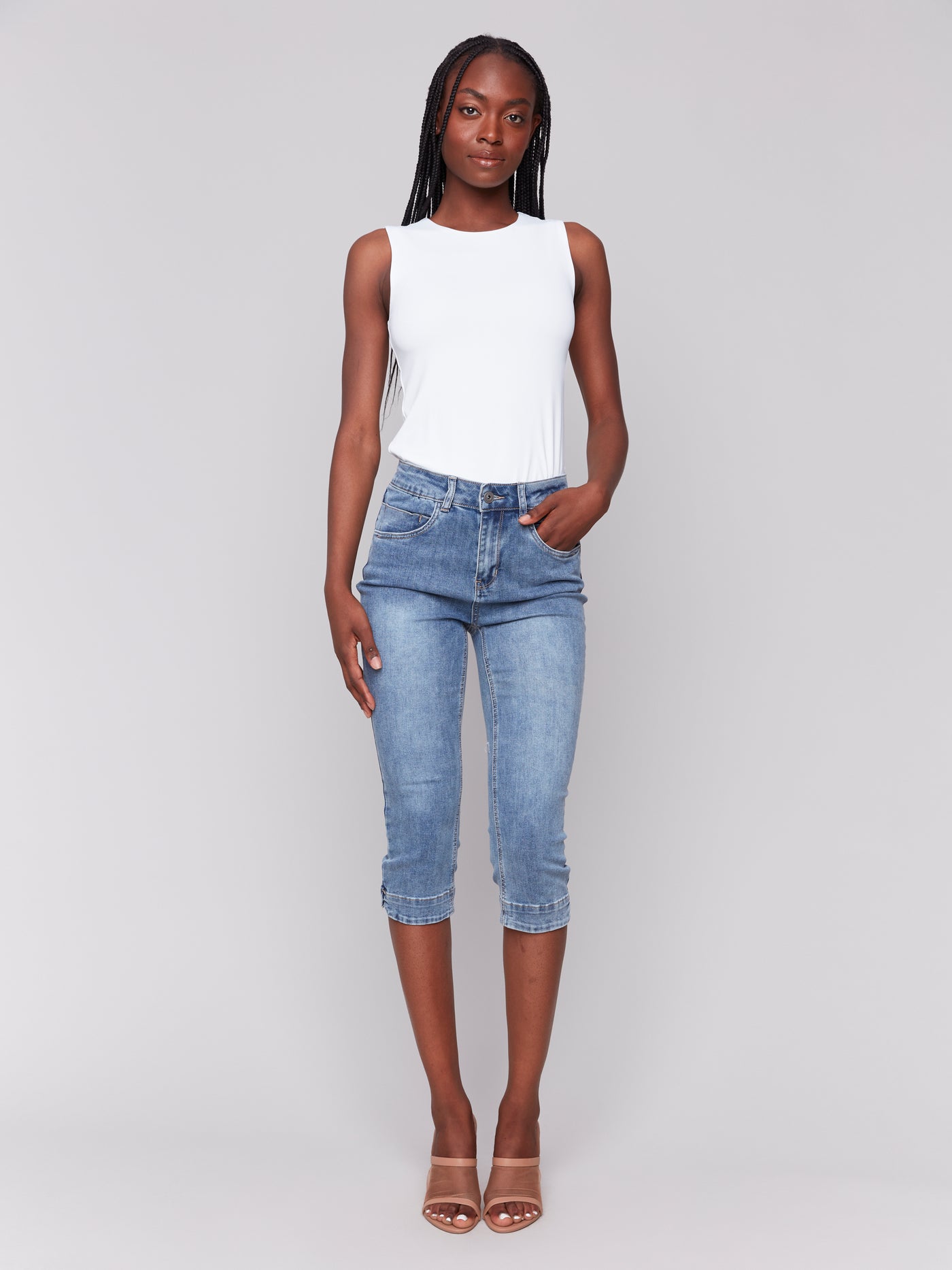 Knee High Capri Denim Pant Charlie B