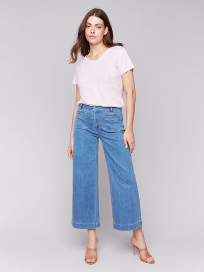 Patch Pocket Flare Jeans Charlie B