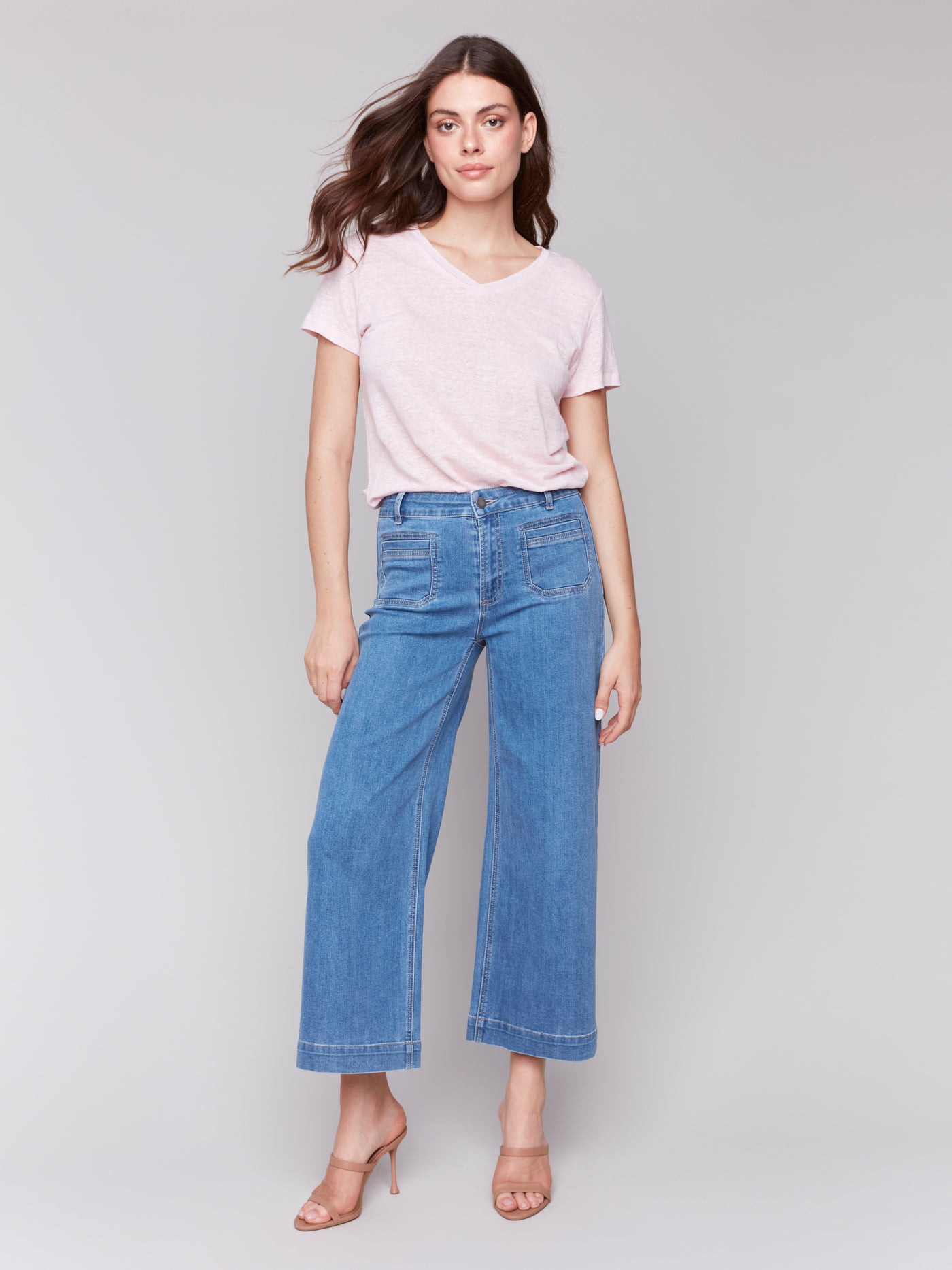 Patch Pocket Flare Jeans Charlie B