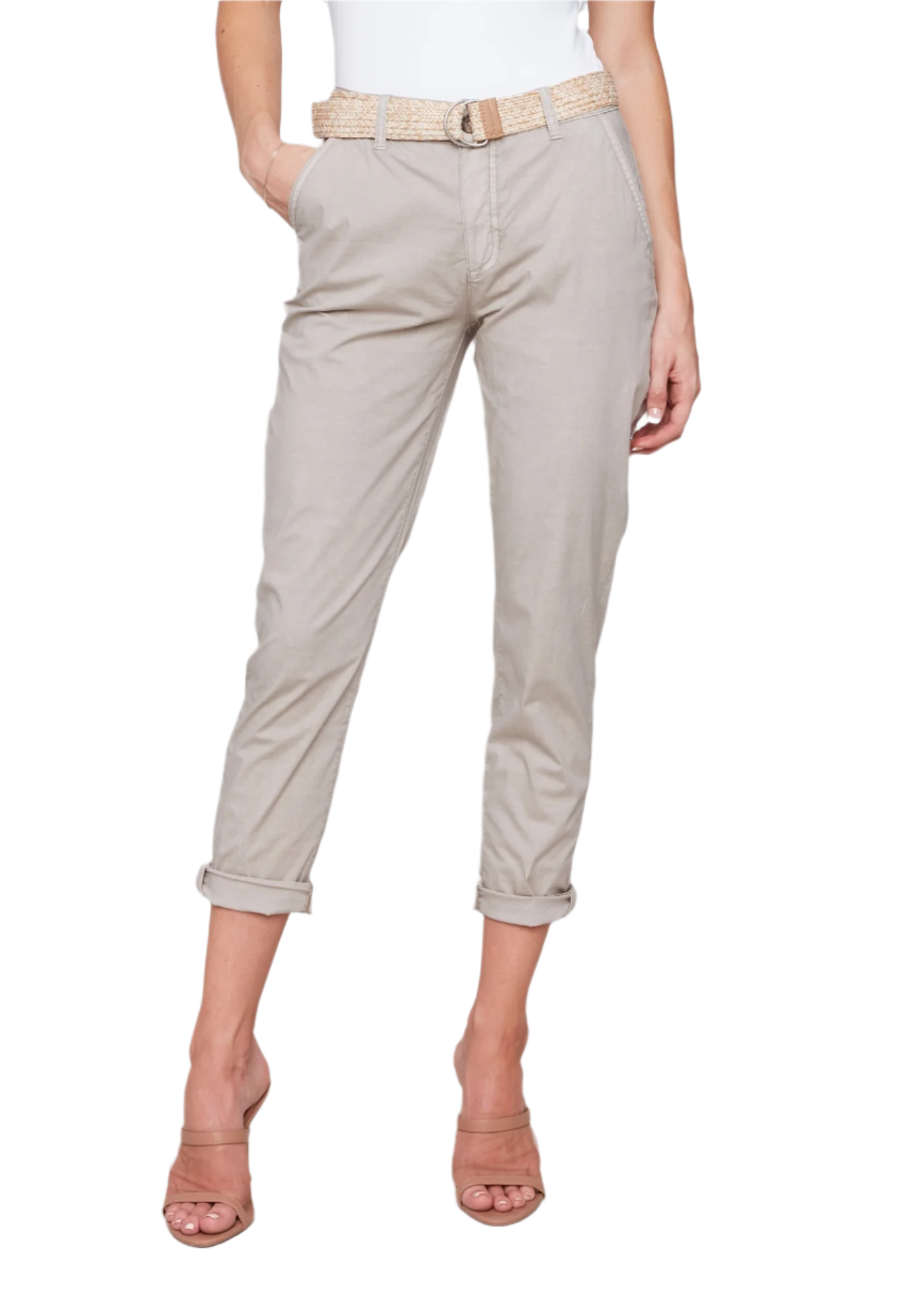 Slim Fit Pants with Belt Charlie B