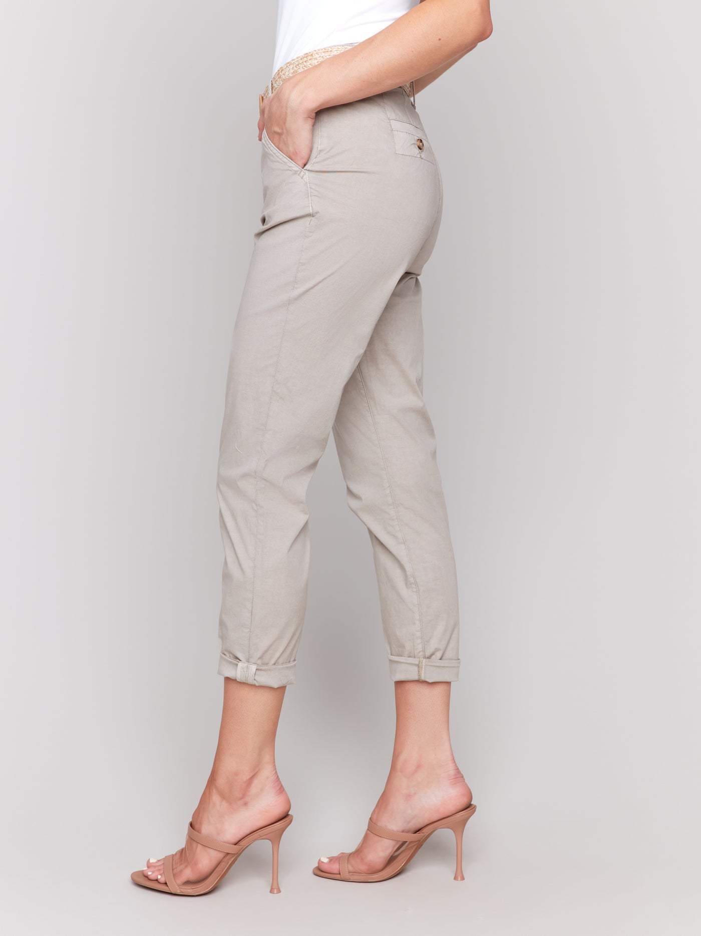 Slim Fit Pants with Belt Charlie B