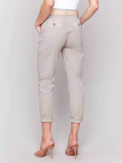 Slim Fit Pants with Belt Charlie B