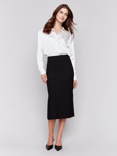 Gutsy Crepe Skirt with Patch Pockets Charlie B