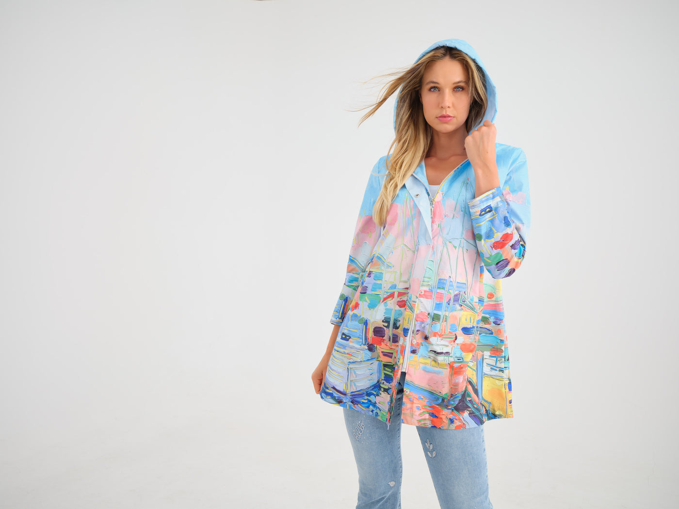 Printed Hooded Coat Dolcezza