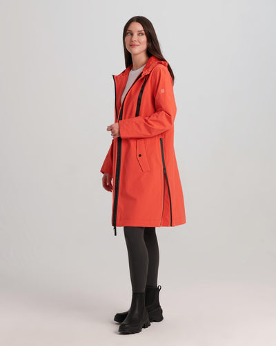 Long Hooded Jacket with Zip Details Nikki Jones