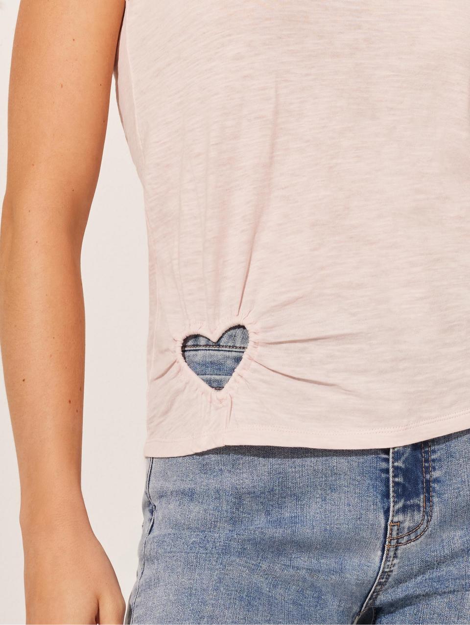 Organic Cotton Tank with Heart Cut Out Charlie B