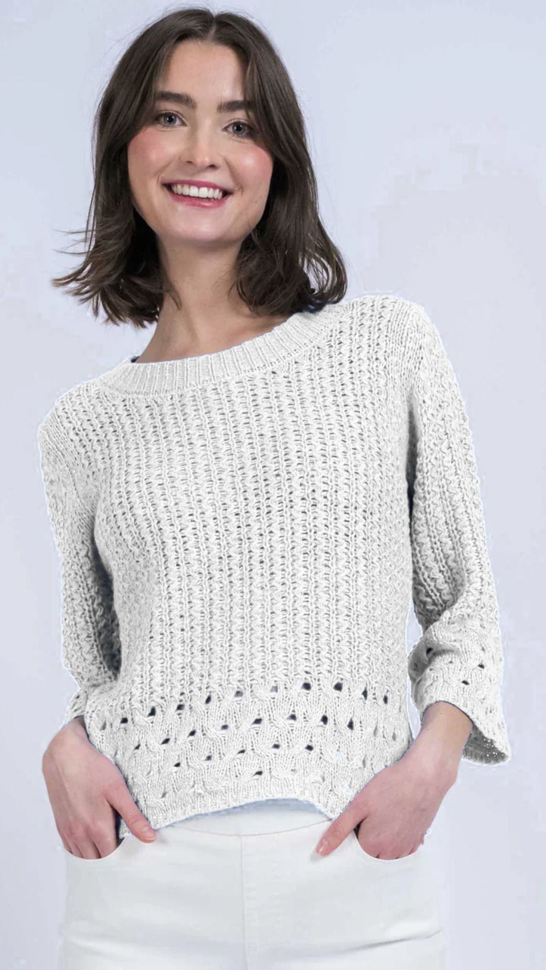 Kiara 23 1/2'' Long Sleeves Crochet Sweater Lisette L