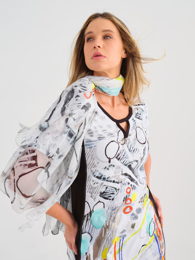 Abstract Art Print Short Sleeve Dress Dolcezza