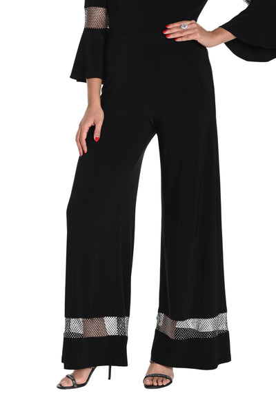 Rhinestone Detail Wide-Leg Trousers Frank Lyman