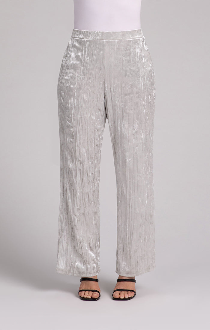 Straight Leg Pant, Crinkle Velvet Sympli