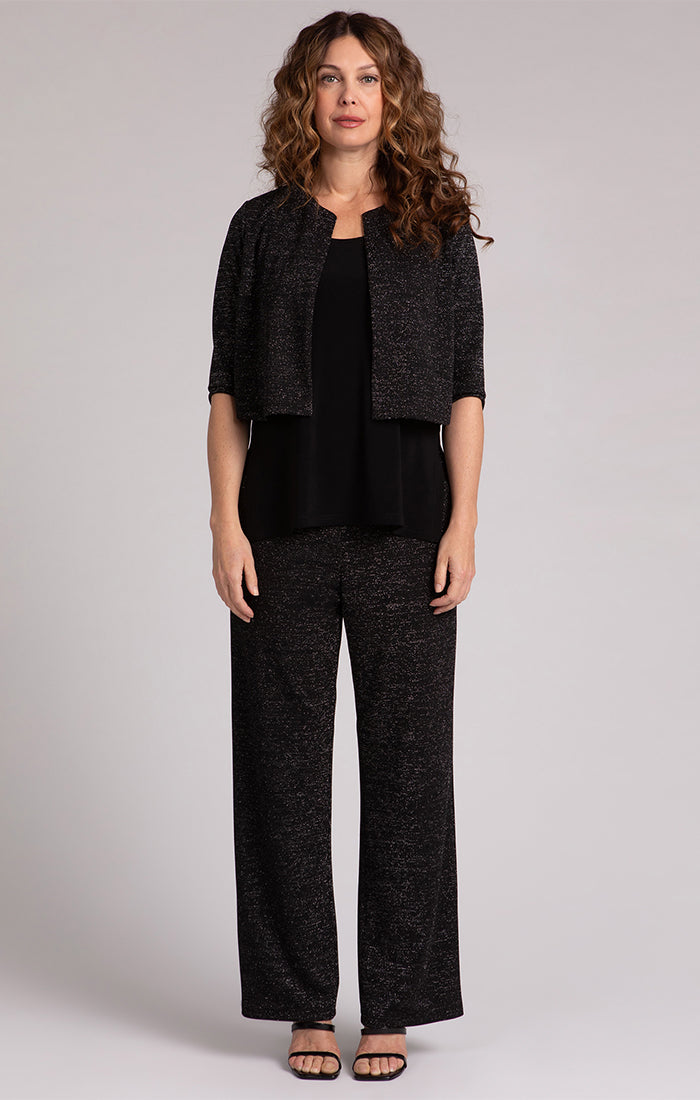 Classic Bolero Cardigan, Metallic Pique Sympli