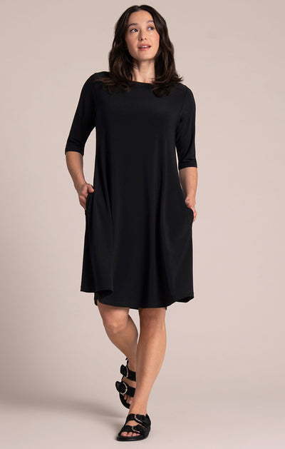 Nu Trapeze Dress, Elbow Sleeve Sympli