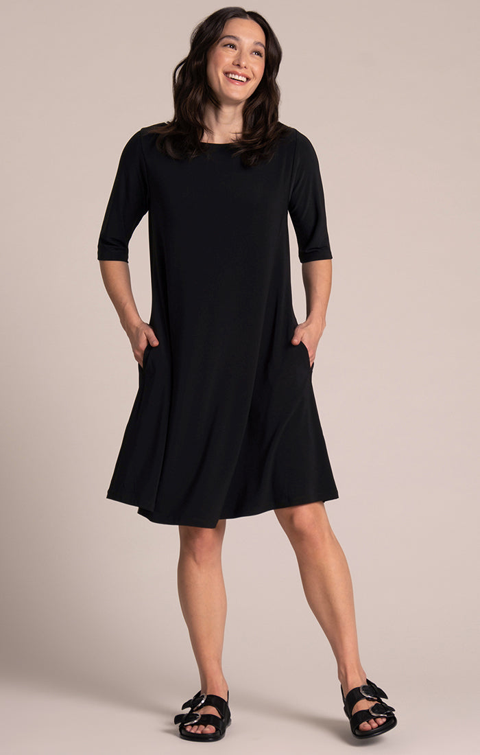 Nu Trapeze Dress, Elbow Sleeve Sympli